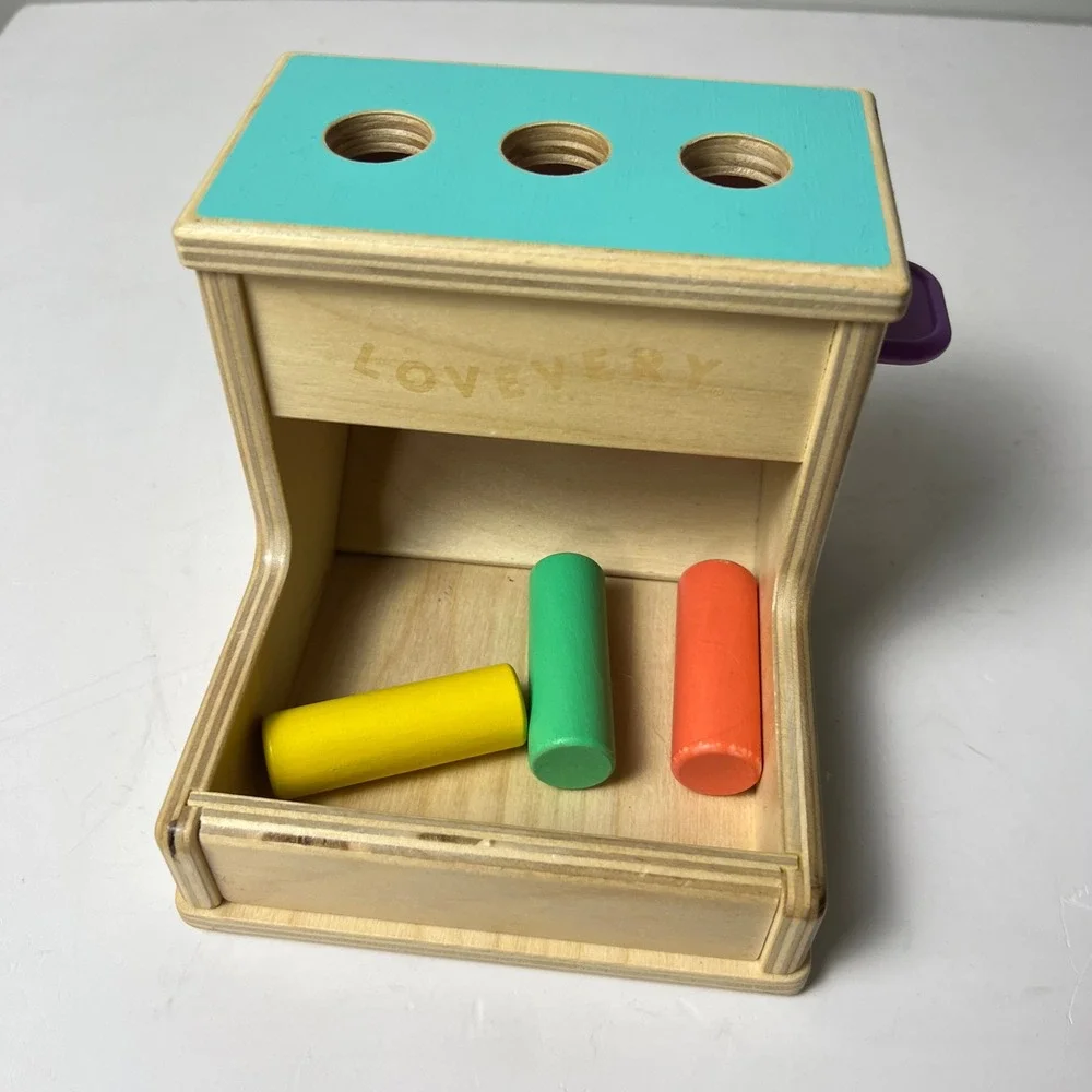 Lovevery Wooden Peg Drop Box Toddler Multicolor Montessori Toy Development